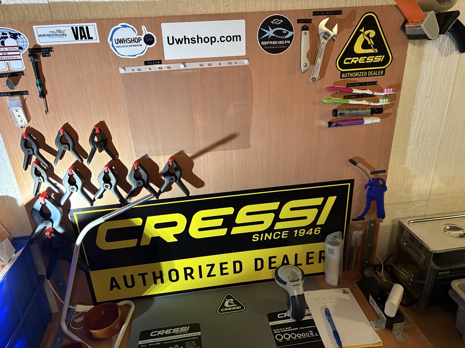 Immersion Diving workshop with Cressi equipment and service tools