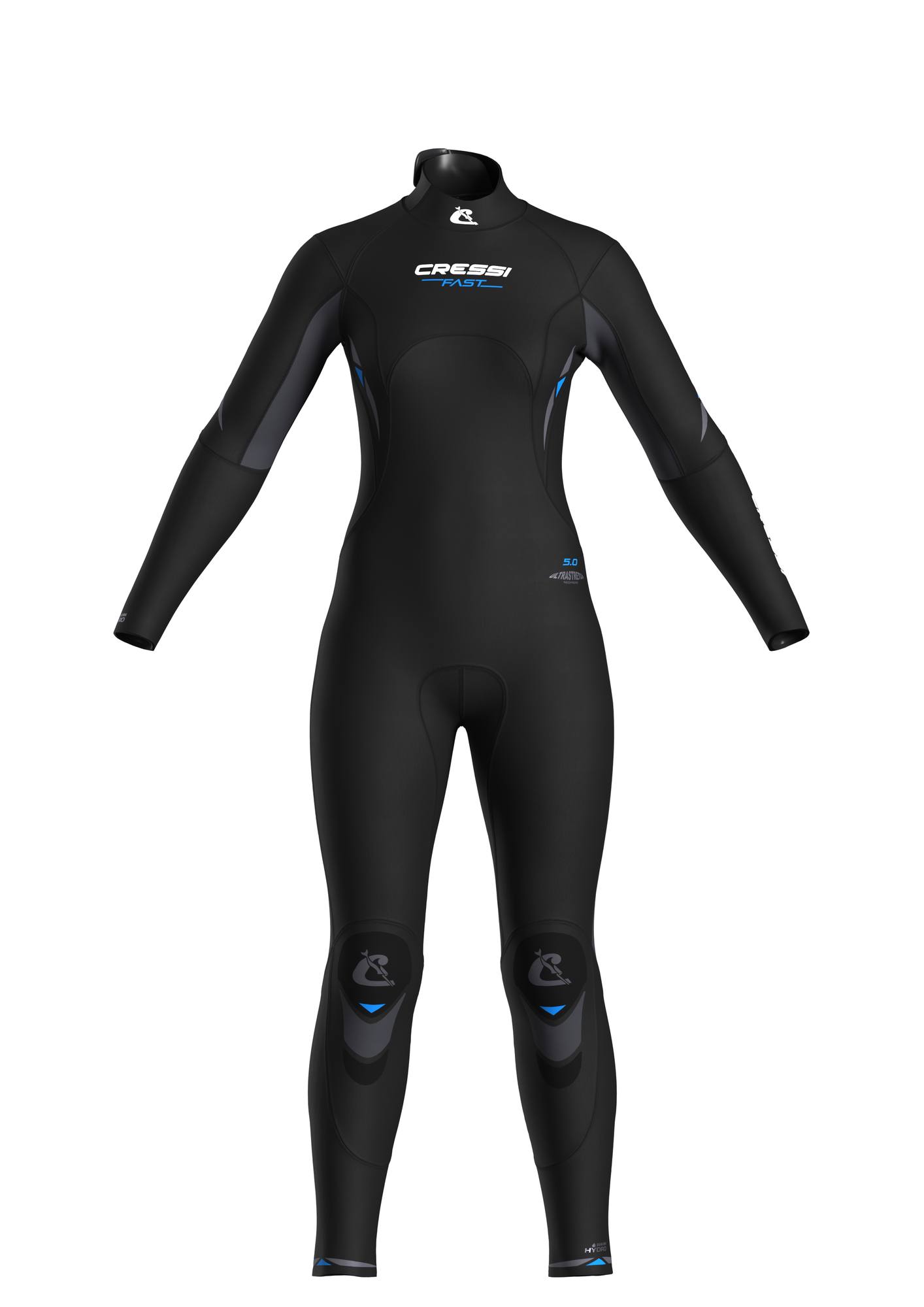 Fast Lady One-Piece Wetsuit [5 Mm] Black / Azure M - Cressi-Sub