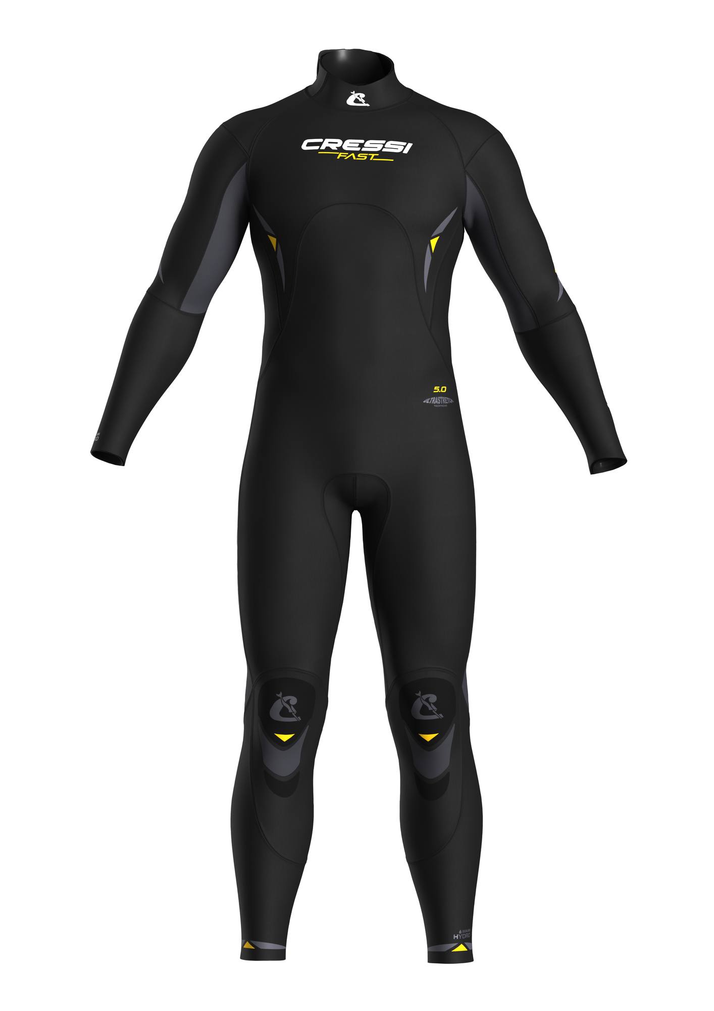 Fast Man One-Piece Wetsuit [5 Mm] Black / Yellow 3Xl - Cressi-Sub