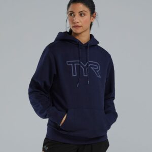 TYR Unisex Midweight Fleece Hoodie - Big Logo – Navy