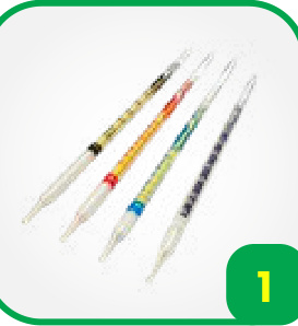 Jeu de 4 tubes réactifs CO / CO2 / huile / H2O