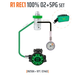 Regulator R1 REC1 100% O2 M26x2 with SPG, stage set - EN250A > 10°C – Tecline