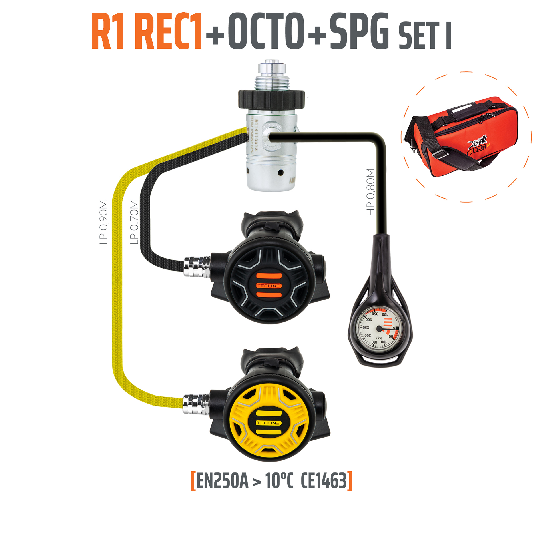 Regulator R1 REC1 set I with octo and SPG - EN250A > 10°C – Tecline