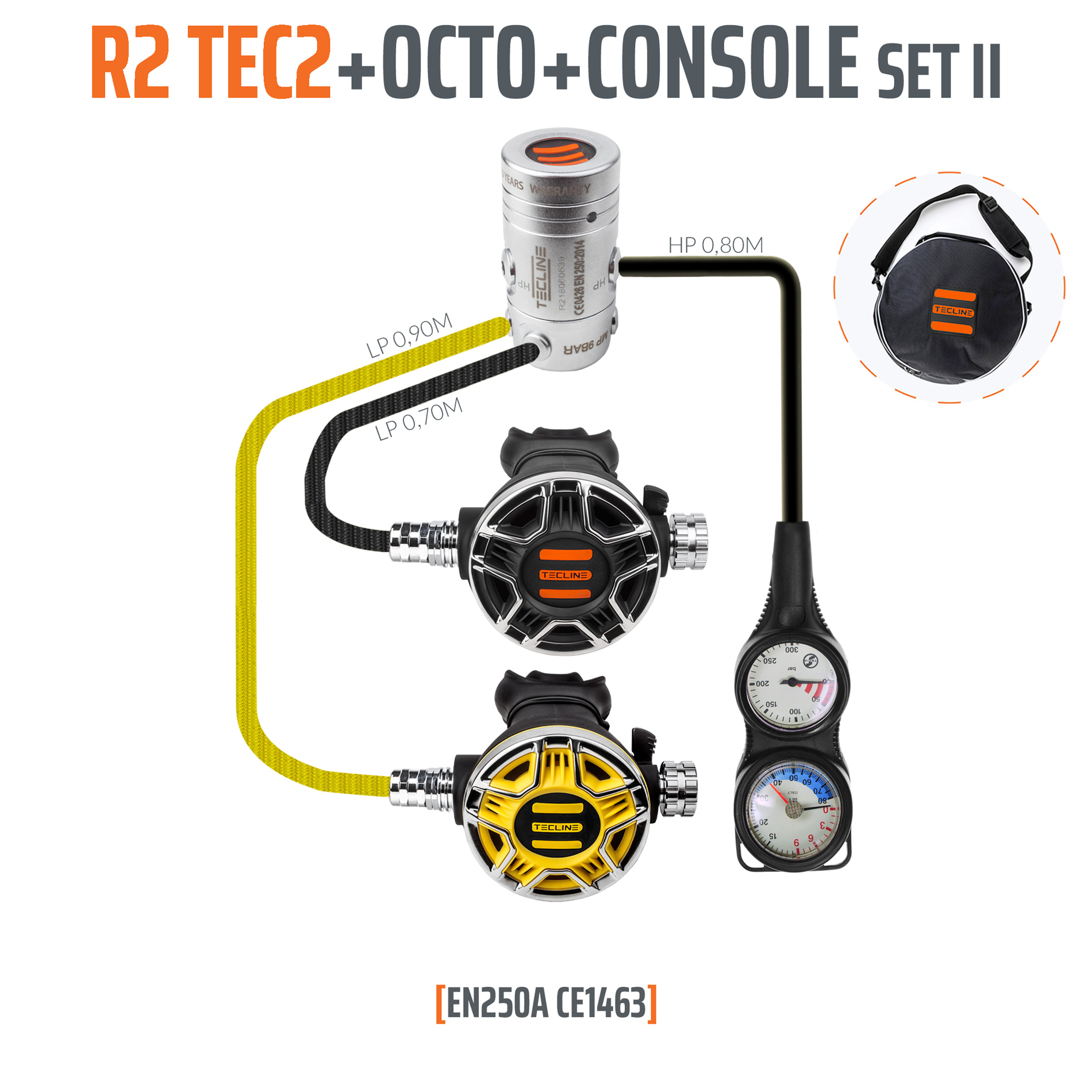 Regulator R2 TEC2 set II with octo and 2 elements console - EN250A – Tecline