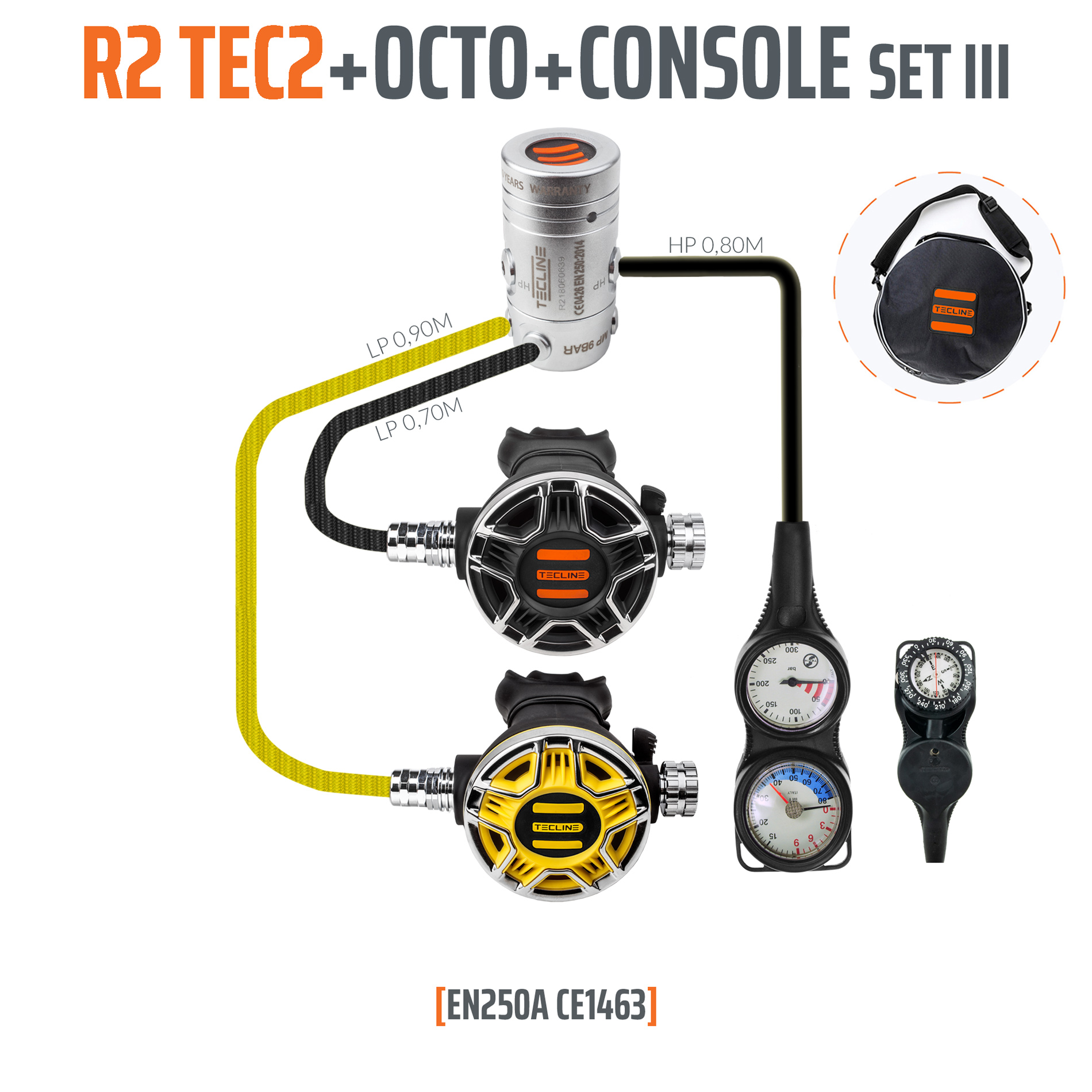 Regulator R2 TEC2 set III with octo and 3 elements console - EN250A – Tecline