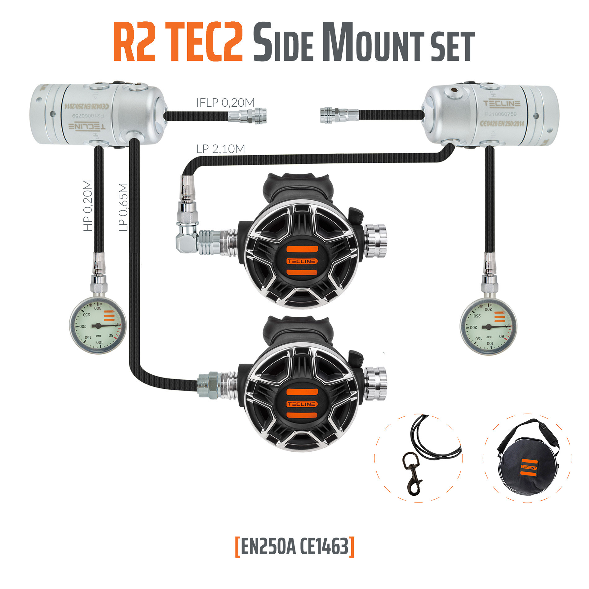 Regulator R2 TEC2 Side Mount set - EN250A – Tecline