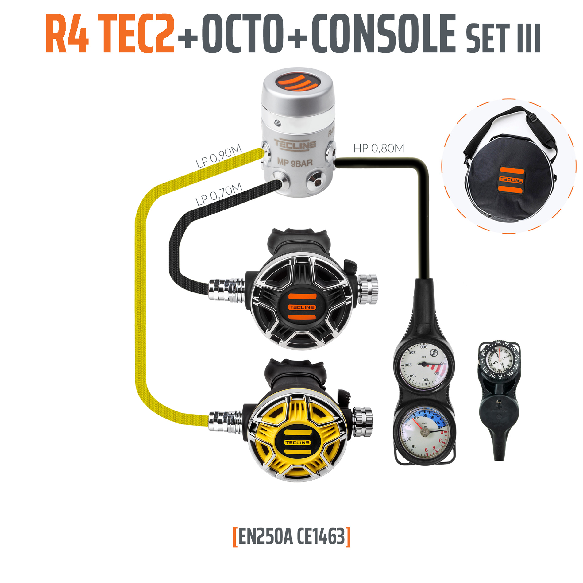 Regulator R4 TEC2 set III with octo and 3 elements console - EN250A – Tecline