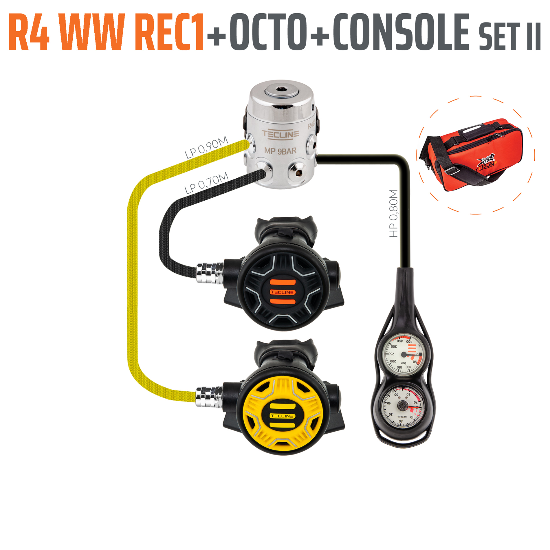 Regulator R4 WW REC1 set II with octo and 2 elements console - EN250A > 10°C – Tecline