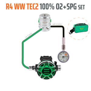 Regulator R4 WW TEC2 100% O2 M26x2, with SPG stage set - EN250A > 10°C – Tecline