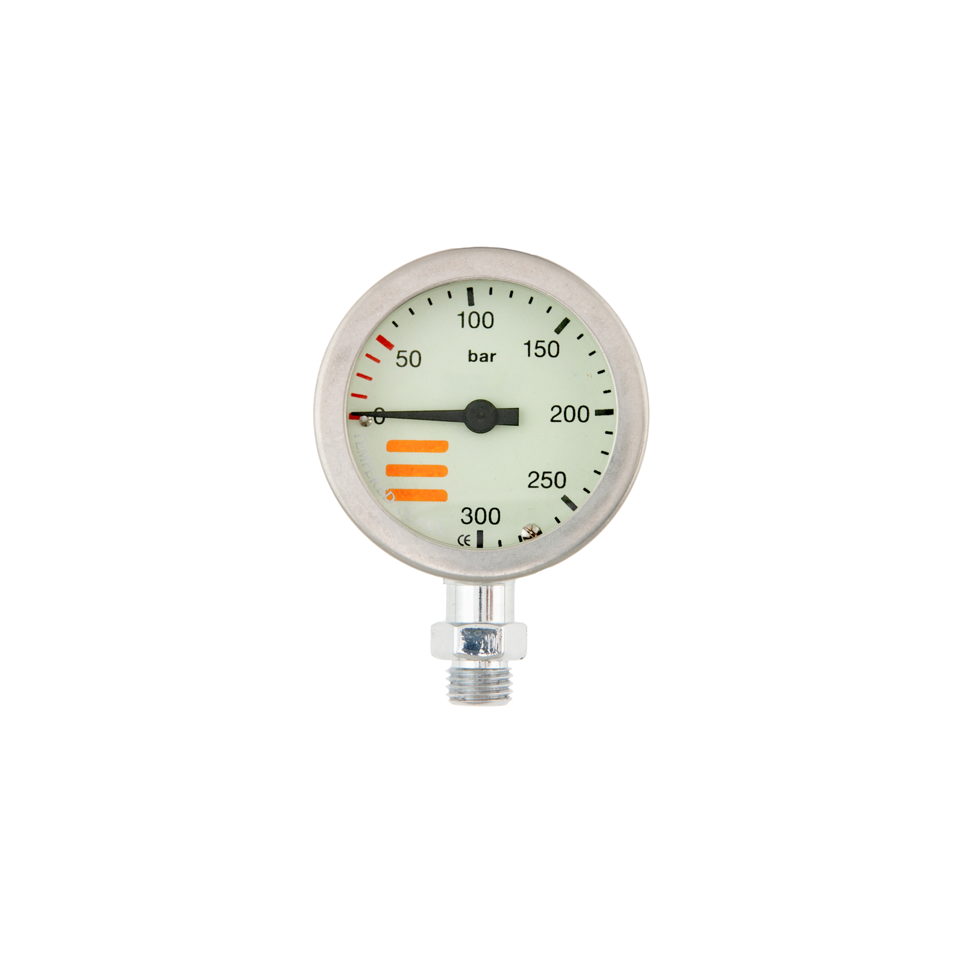 SPG diam 52 mm, scale 300 bar, working pressure 230 bar, chrome - head only – Tecline
