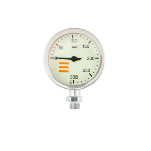 SPG diam 63 mm, scale 300 bar, working pressure 230 bar, chrome - head only – Tecline
