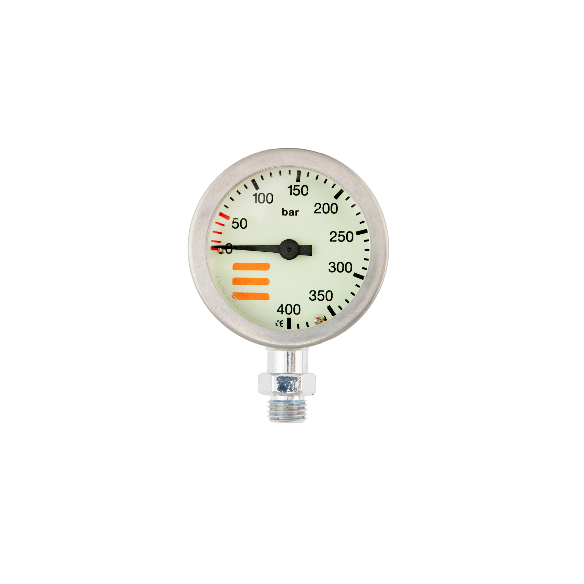 SPG diam 52 mm, scale 400 bar, working pressure 300 bar, chrome - head only – Tecline