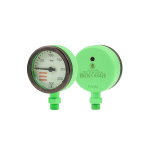 SPG diam 52 mm, scale 300 bar, working pressure 230 bar, green - head only – Tecline