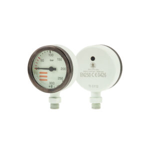 SPG diam 52 mm, scale 300 bar, working pressure 230 bar, white - head only – Tecline