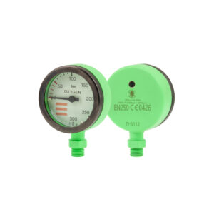 SPG diam 52 mm O2, scale 300 bar, working pressure 230 bar, green - head only – Tecline