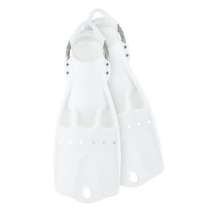 LightJet fins - positive buoyancy, with SS spring straps - white – Tecline