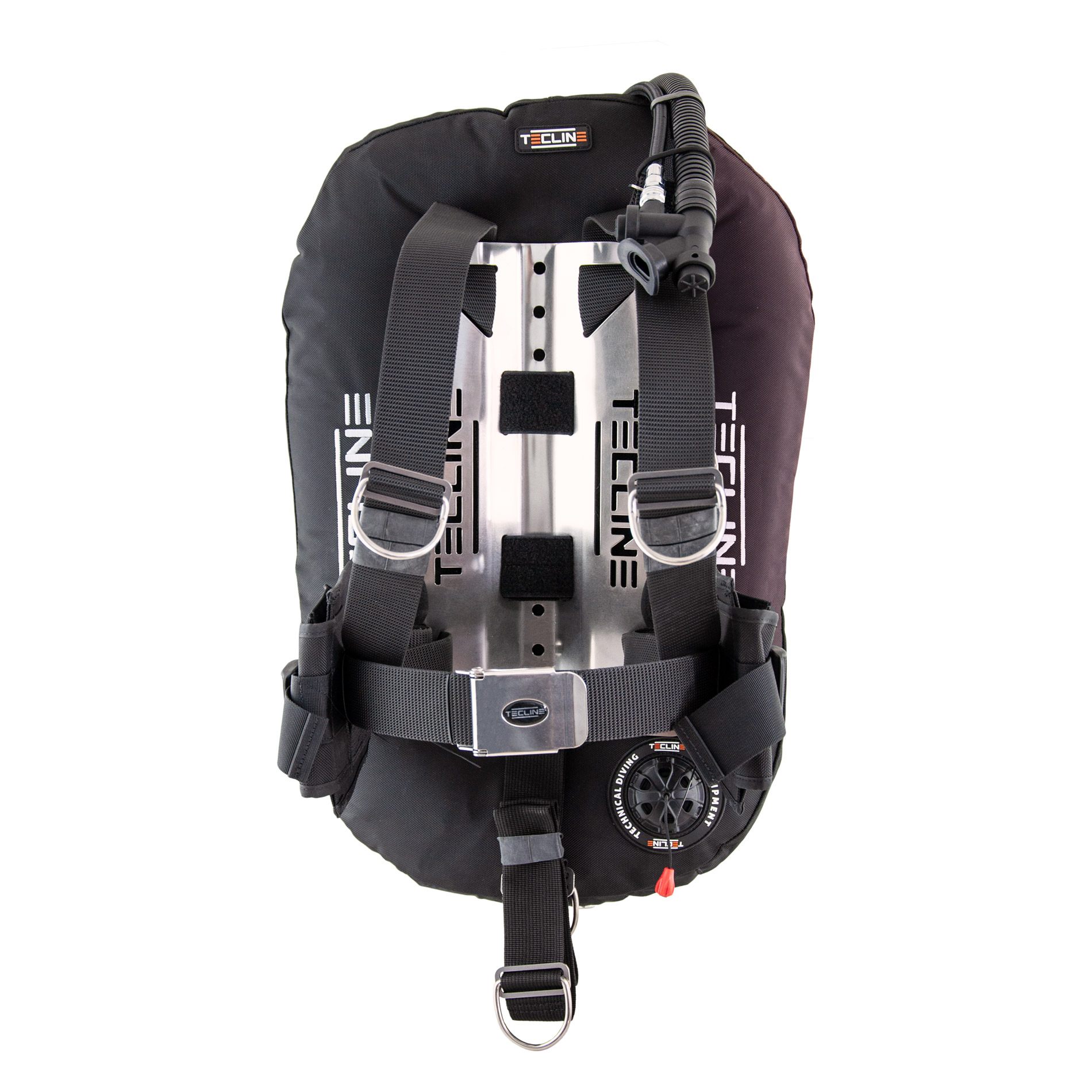 Donut 17 with adjustable DIR harness, built in mono adapter, weight pocket, tank belts & BP – Tecline