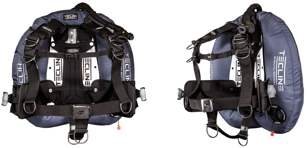 Donut 22 Special Edition blue, with Comfort Harness, weight pocket and backplate soft pad "H" – Tecline