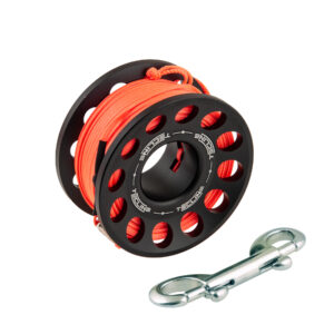 Spool alu black 30 m, with SS 90 mm snap – Tecline