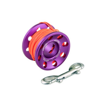 Spool alu purple 15 m, with SS 90 mm snap – Tecline