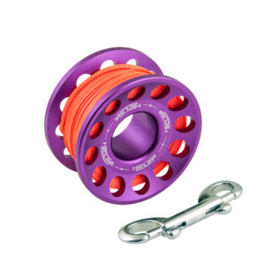 Spool alu purple 30 m, with SS 90 mm snap – Tecline