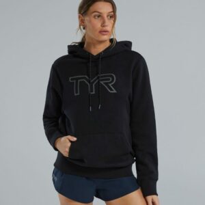 TYR Unisex Midweight Fleece Hoodie - Big Logo – Black