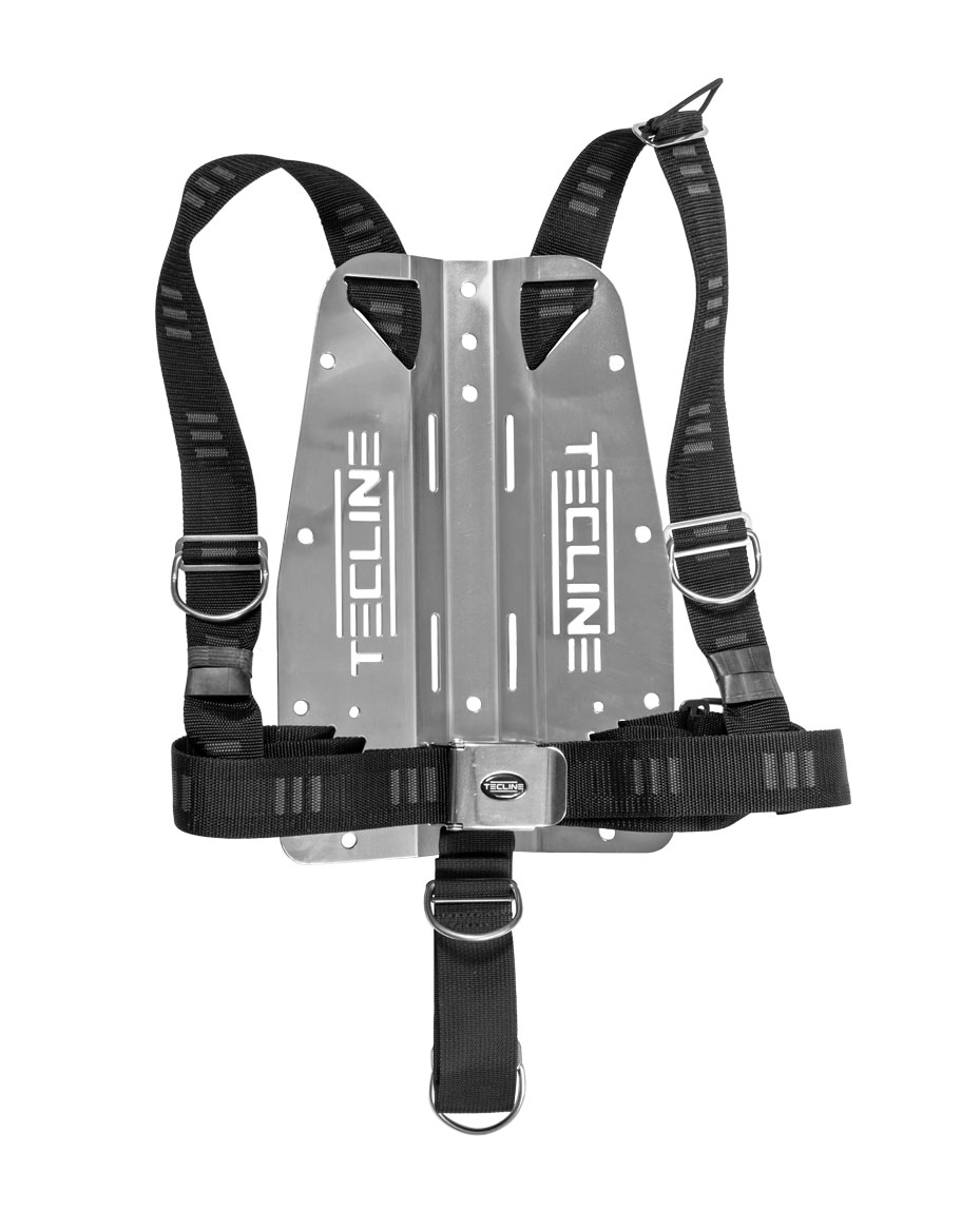 Harness TecLine DIR soft webbing "E" - incl. 3 mm aluminum backplate (weight 0,85 kg)